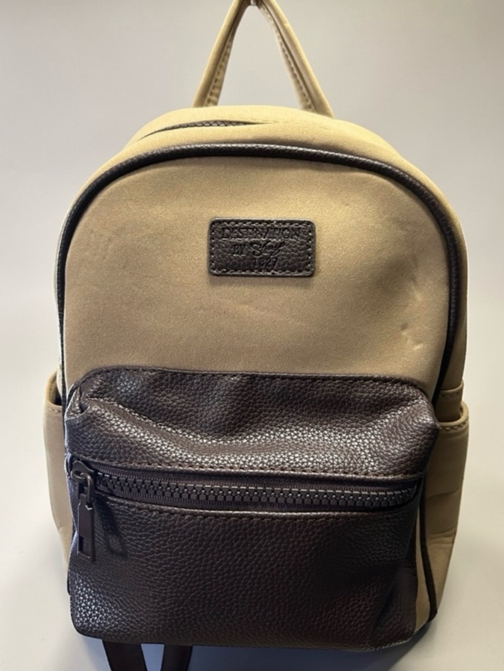 Sharif Men's Destination Tan and Dark Brown Backpack - Classic Everyday Bag